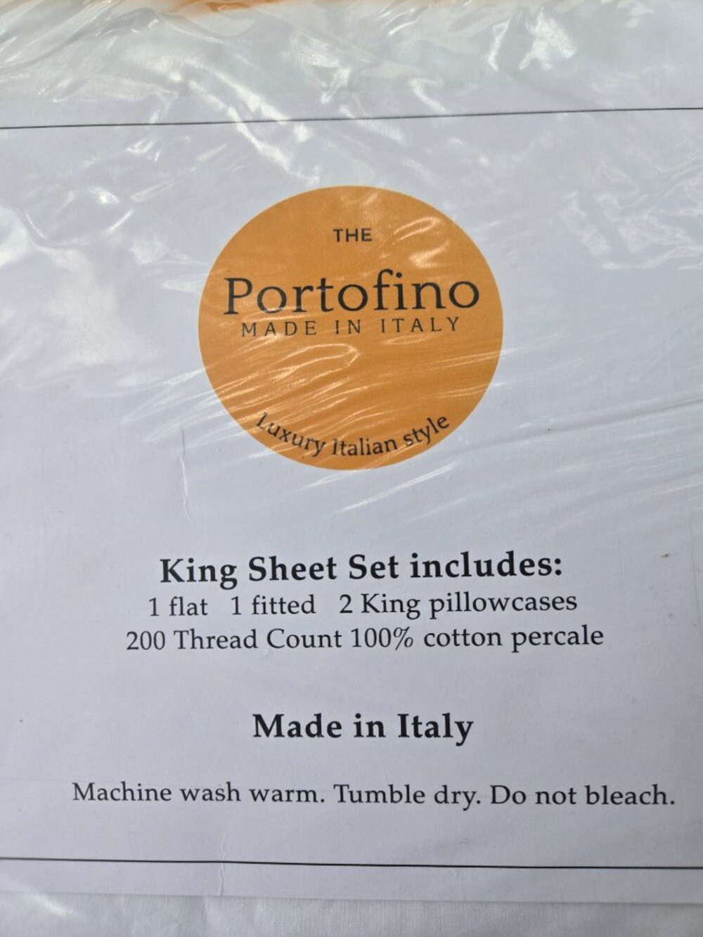 Portofino Embroidered Blue Scalloped KING Size Cotton Sheet Set Made in Italy - Picture 4 of 10